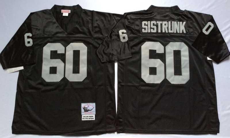 Raiders 60 Otis Sistrunk Black M&N Throwback Jersey->nfl m&n throwback->NFL Jersey